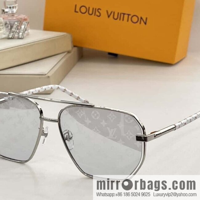 LV Louis Vuitton lambskin hemmed temple men\'s sunglasses