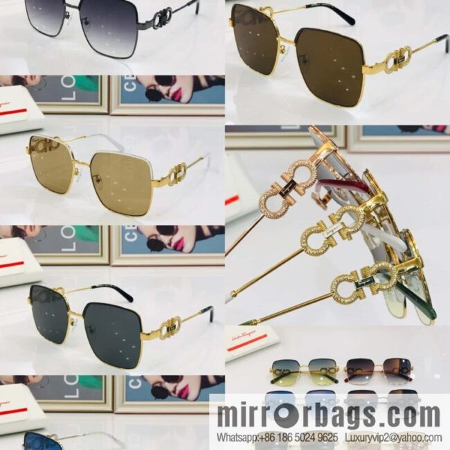 Ferragamo Square Unisex Sunglasses