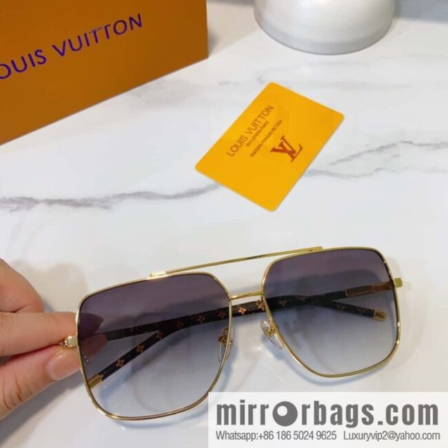 LV Louis Vuitton Metal Frame Unisex Sunglasses