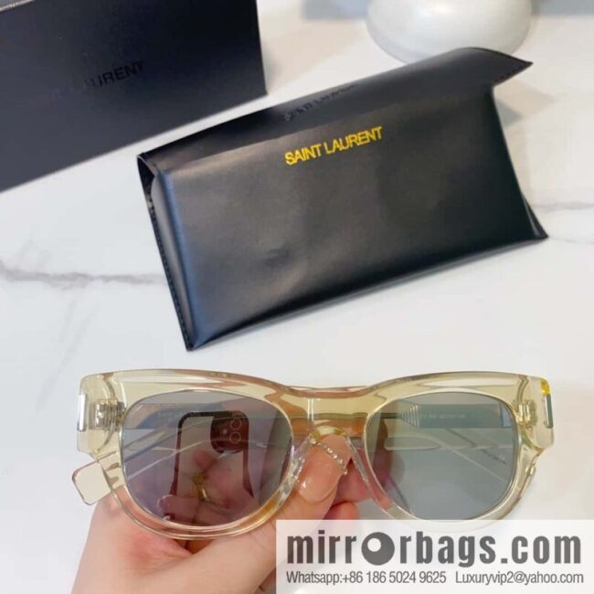 SAINT LAURNT Saint Laurent logo round frame women\'s sunglasses