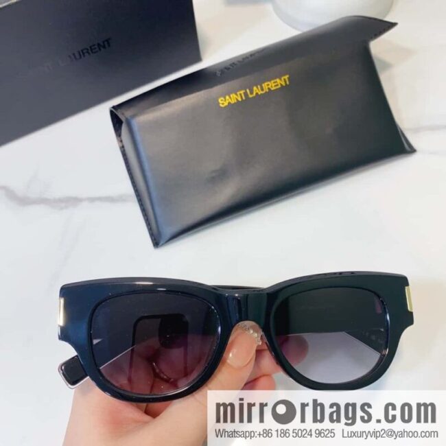 SAINT LAURNT Saint Laurent logo round frame women\'s sunglasses