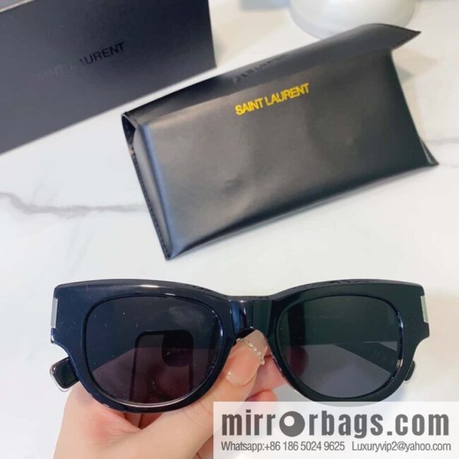 SAINT LAURNT Saint Laurent logo round frame women\'s sunglasses
