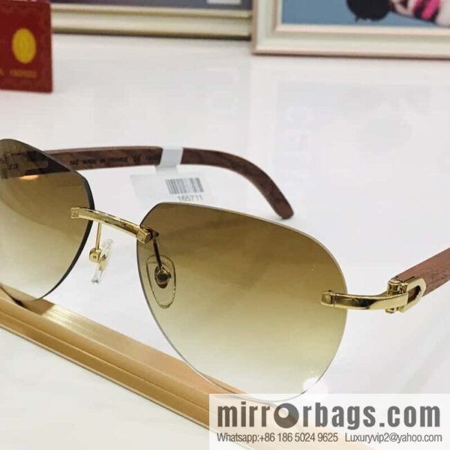 Cartier Wooden temple Unisex sunglasses