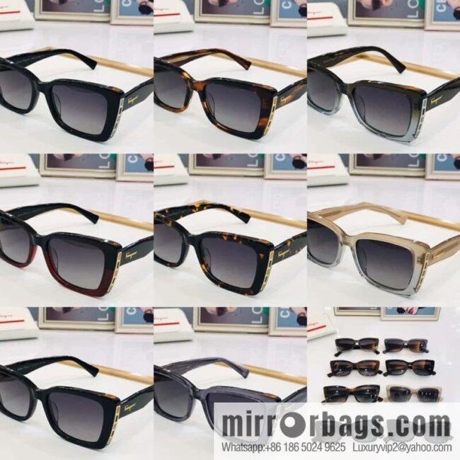 Ferragamo logo temple unisex sunglasses