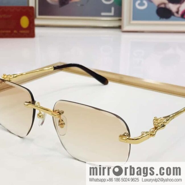 Cartier fashion casual rimless unisex sunglasses