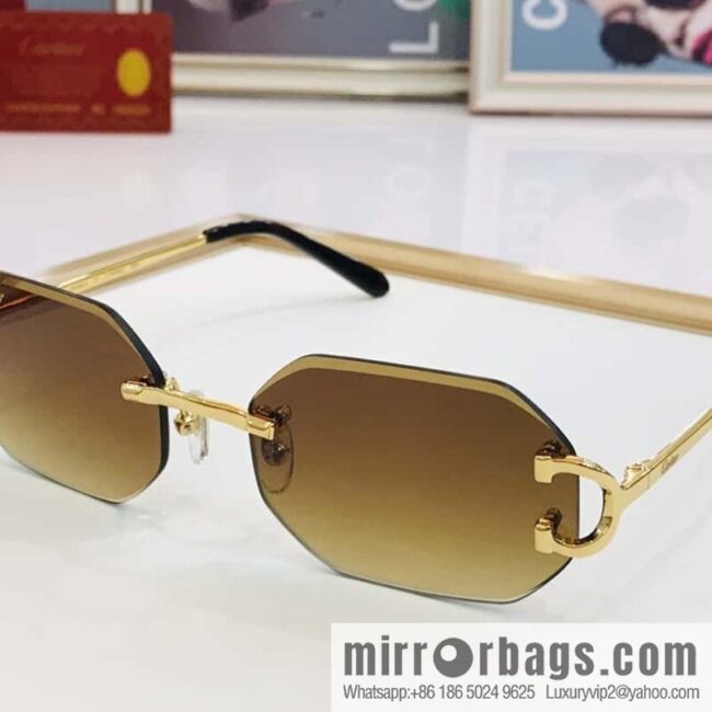 Cartier rimless unisex sunglasses