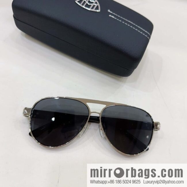 Maybach men\'s round-frame sunglasses