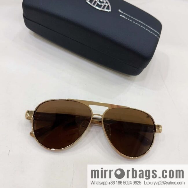 Maybach men\'s round-frame sunglasses