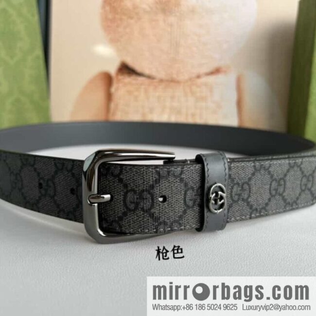 Gucci Gucci GG Supreme canvas GG monogram pattern men\'s classic belt 3.5cm.