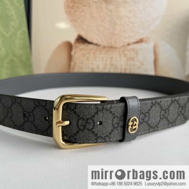 Gucci Gucci GG Supreme canvas GG monogram pattern men\'s classic belt 3.5cm.
