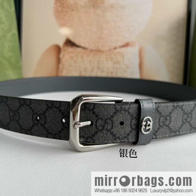 Gucci Gucci GG Supreme canvas GG monogram pattern men\'s classic belt 3.5cm.