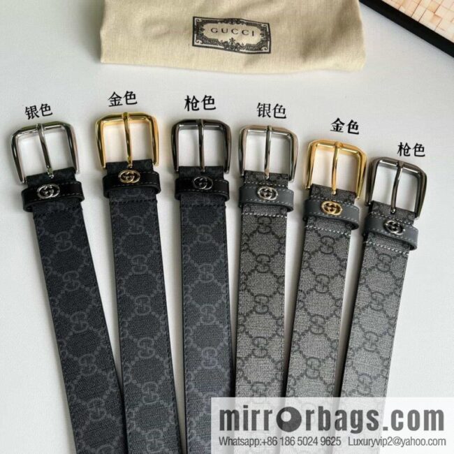 Gucci Gucci GG Supreme canvas GG monogram pattern men\'s classic belt 3.5cm.