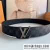 LV/Louis Vuitton, letter logo metal imported cowhide double-sided men\'s belt 40mm