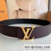LV/Louis Vuitton, letter logo metal imported cowhide double-sided men\'s belt 40mm