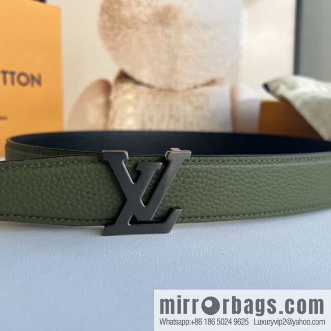 LV/Louis Vuitton Heritagex Double Sided Belt Select Grain Leather Belt 35mm