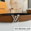 LV/Louis Vuitton Heritagex Double Sided Belt Select Grain Leather Belt 35mm