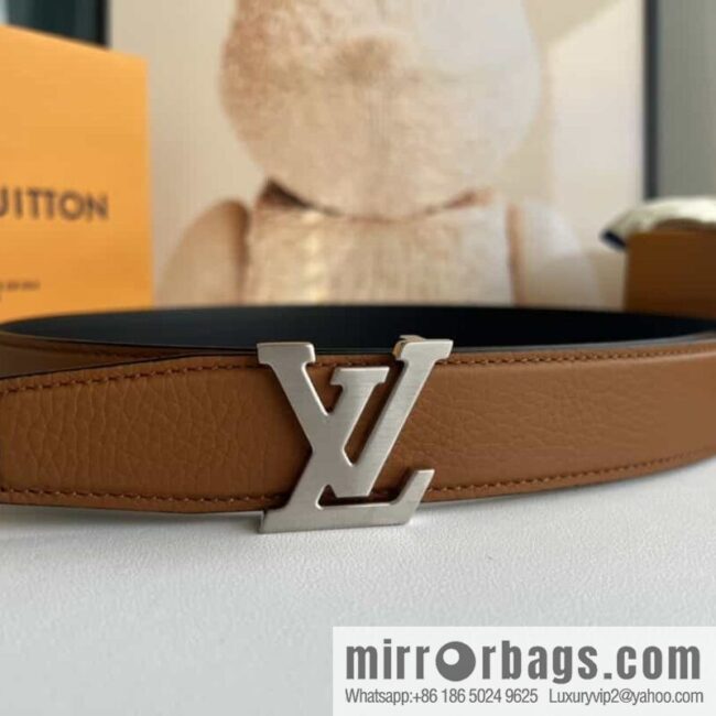 LV/Louis Vuitton Heritagex Double Sided Belt Select Grain Leather Belt 35mm