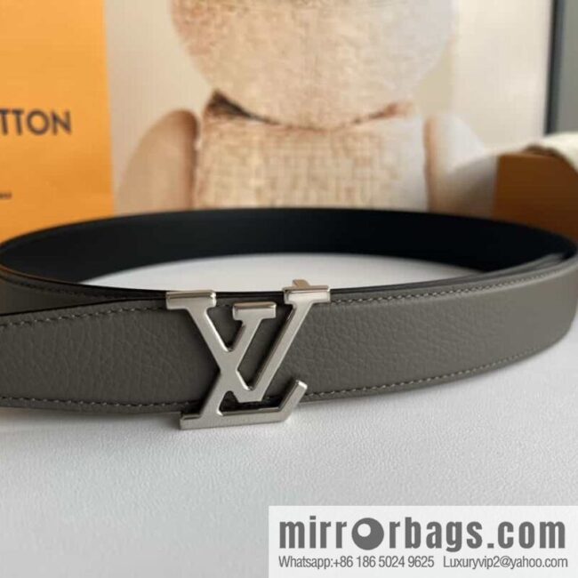 LV/Louis Vuitton Heritagex Double Sided Belt Select Grain Leather Belt 35mm