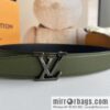 LV/Louis Vuitton Heritagex Double Sided Belt Select Grain Leather Belt 35mm