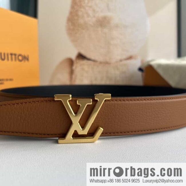 LV/Louis Vuitton Heritagex Double Sided Belt Select Grain Leather Belt 35mm