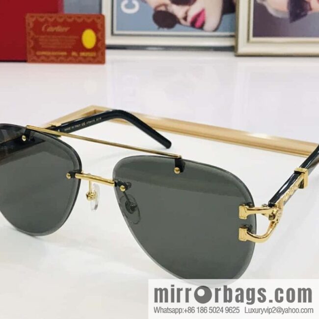 Cartier Rimless Oval Men\'s Sunglasses