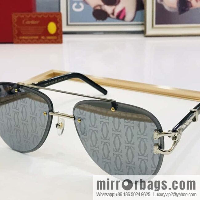 Cartier Rimless Oval Men\'s Sunglasses