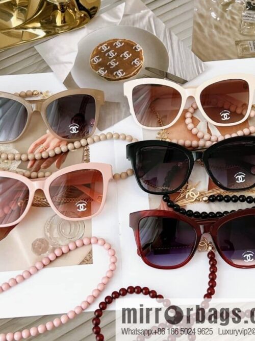 Chanel pearl chain women\'s sunglasses