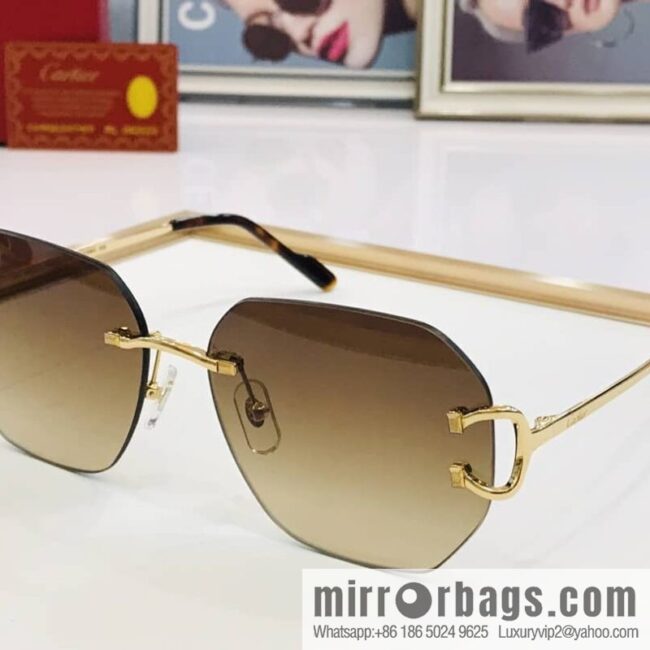 Cartier rimless unisex sunglasses