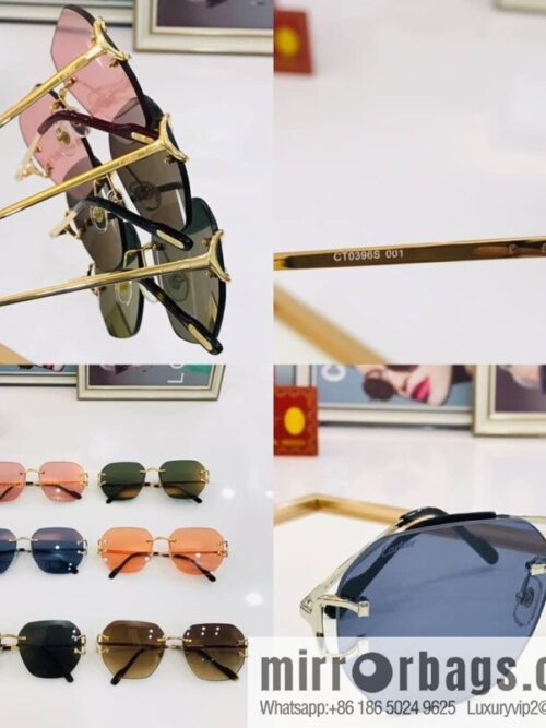 Cartier rimless unisex sunglasses