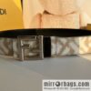 FENDI Fendi FF logo superb craftsmanship metal buckle men\'s 3.5cm belt