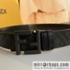 FENDI Fendi FF logo superb craftsmanship metal buckle men\'s 3.5cm belt