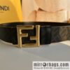 FENDI Fendi FF logo superb craftsmanship metal buckle men\'s 3.5cm belt