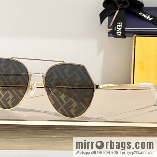 Fendi irregular metal frame unisex sunglasses