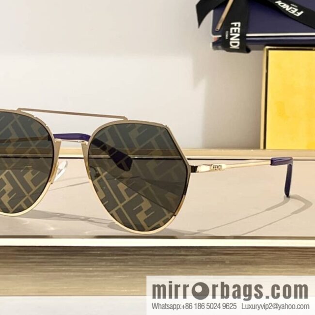 Fendi irregular metal frame unisex sunglasses
