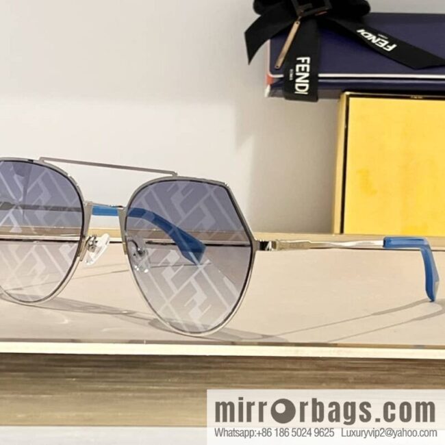 Fendi irregular metal frame unisex sunglasses