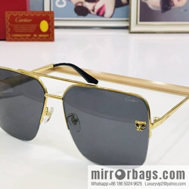 Cartier Cartier official website classic men\'s half-frame sunglasses