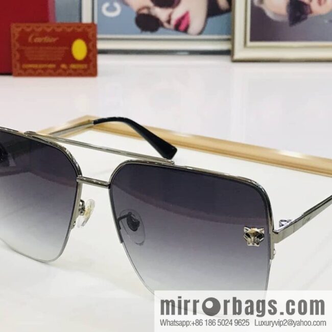 Cartier Cartier official website classic men\'s half-frame sunglasses