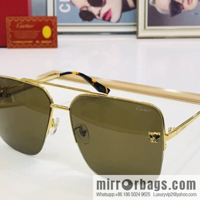 Cartier Cartier official website classic men\'s half-frame sunglasses