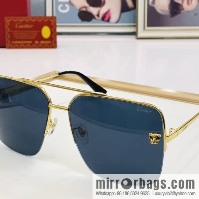 Cartier Cartier official website classic men\'s half-frame sunglasses