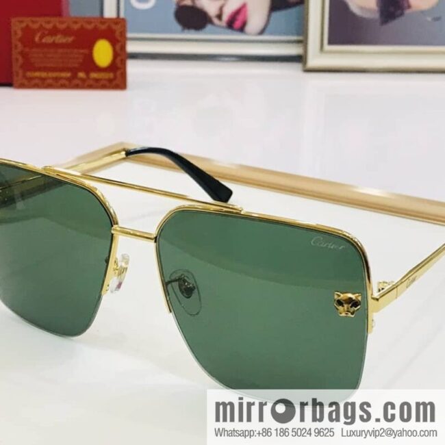 Cartier Cartier official website classic men\'s half-frame sunglasses