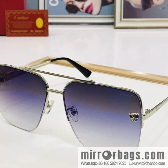Cartier Cartier official website classic men\'s half-frame sunglasses