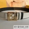 ENDI Fendi, canvas FF logo inner first layer cowhide belt