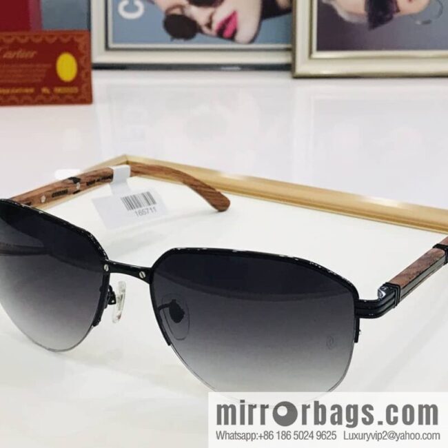 Cartier Wooden Temple Men\'s Sunglasses