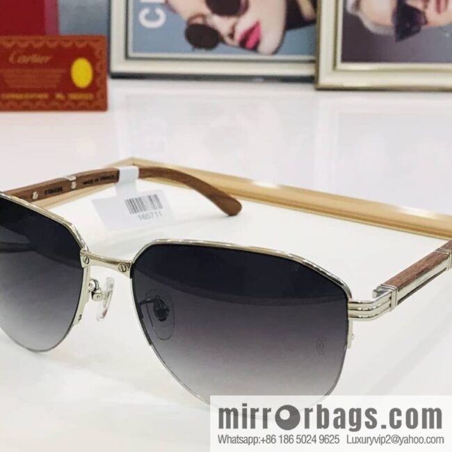Cartier Wooden Temple Men\'s Sunglasses