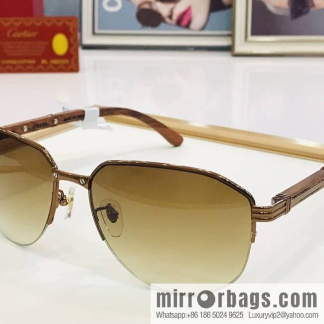 Cartier Wooden Temple Men\'s Sunglasses