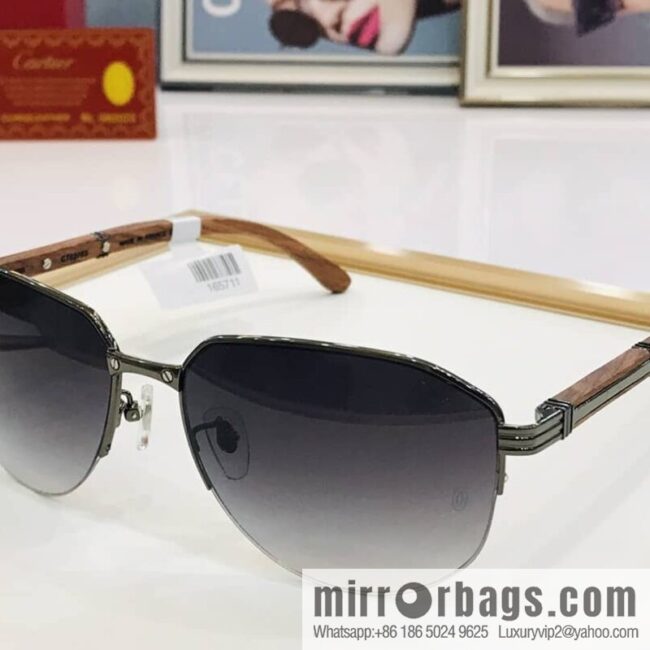 Cartier Wooden Temple Men\'s Sunglasses