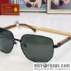 Cartier Wooden temple metal frame men\'s sunglasses