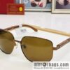 Cartier Wooden temple metal frame men\'s sunglasses