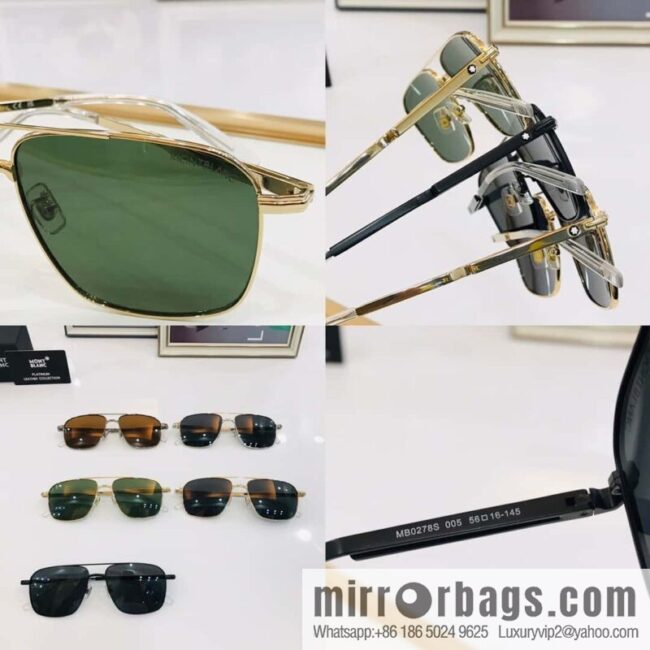 Montblanc Metal Frame Unisex Sunglasses