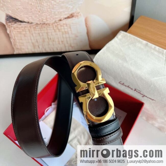 Ferragamo Ferragamo, first layer calfskin men\'s 3.5cm belt
